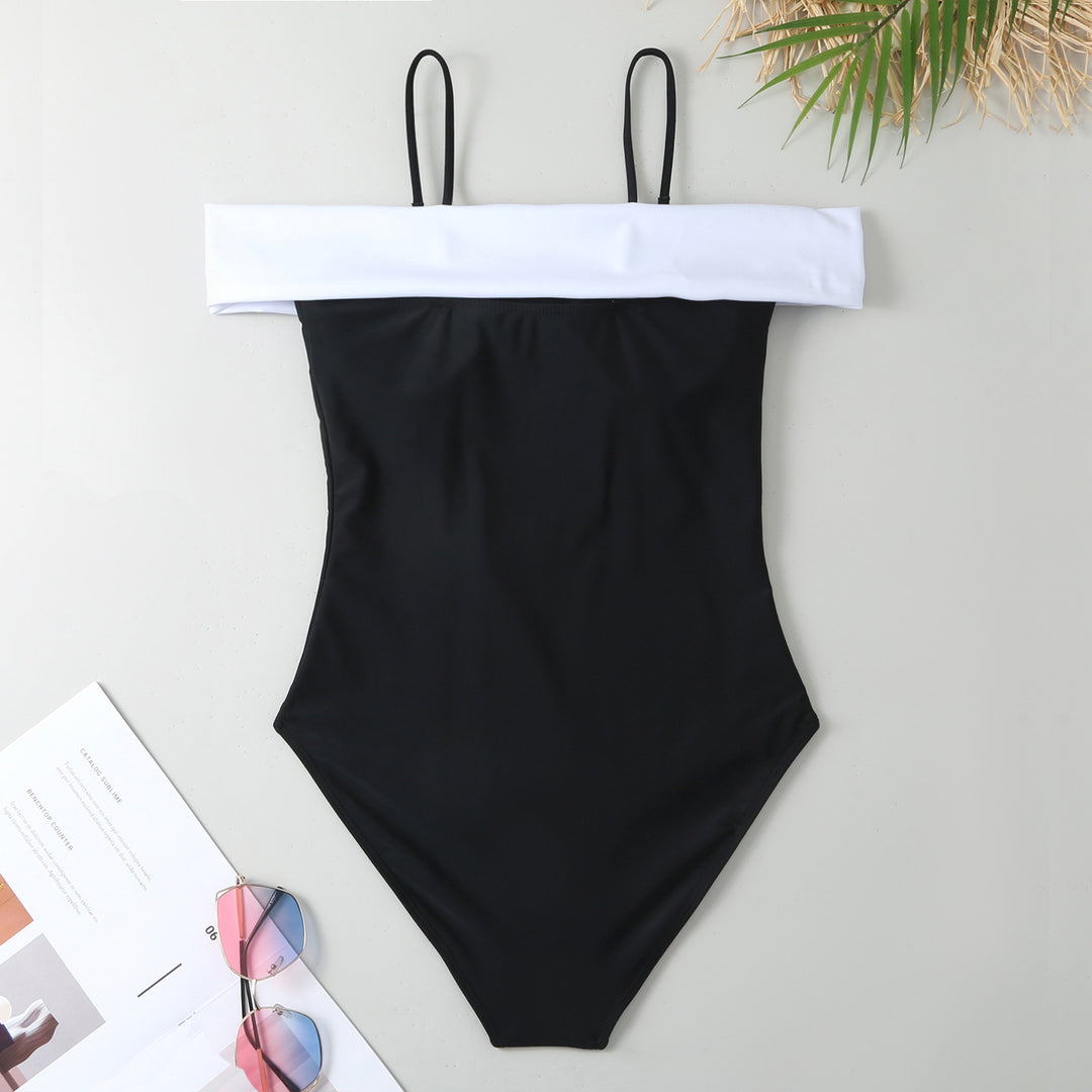 Damen Einteiler Badeanzug mit elegantem Wickel-Design und hohem Beinausschnitt EB