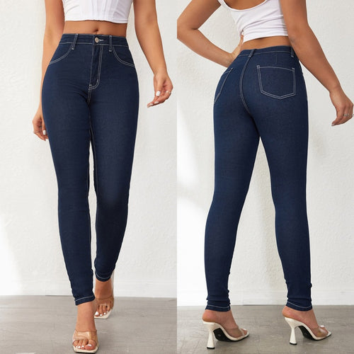Damen Hochtaillierte Skinny Jeans mit konturierender Passform EB