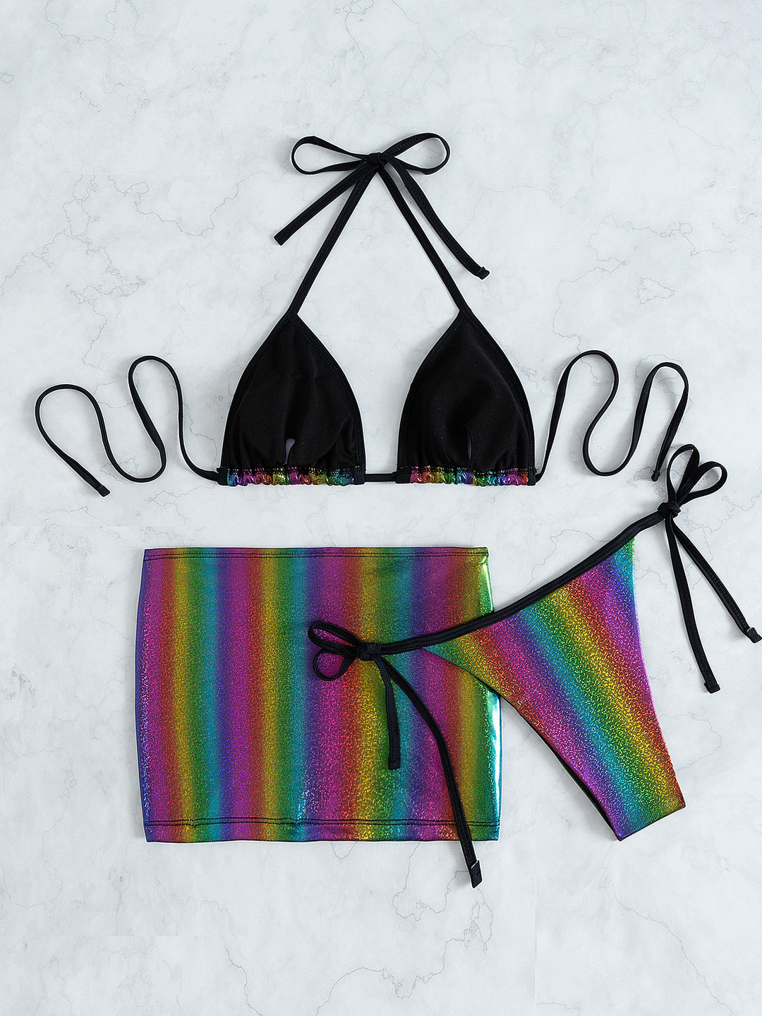 Damen Triangel-Bikini mit trendigem Wickelrock EB