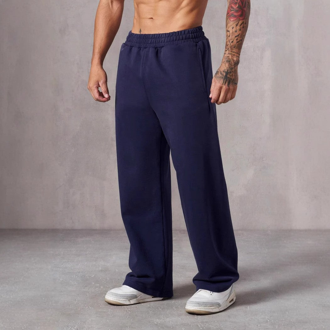 Herren nan lockere Fleece-Jogginghose mit elastischem Bund und geradem Schnitt EB