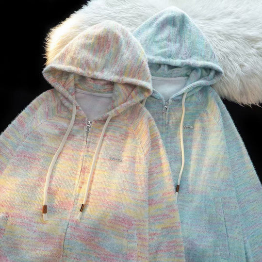 Damen Zip-Hoodie mit leicht strukturiertem Schlaufenmuster und praktischen Taschen EB