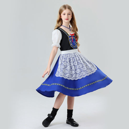Mädchen Dirndl Kostüm mit Spitzeneinsatz EB