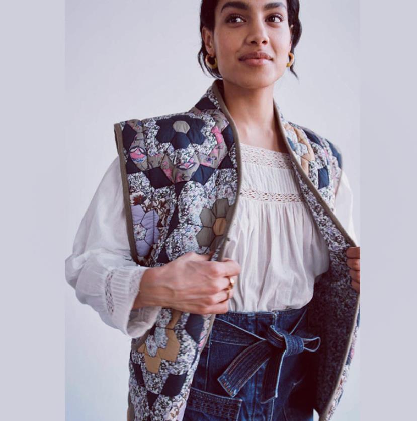 Damen Patchwork-Weste EB
