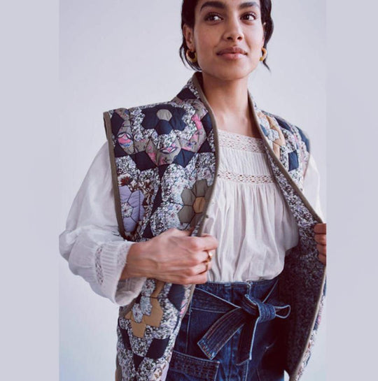 Damen Patchwork-Weste EB