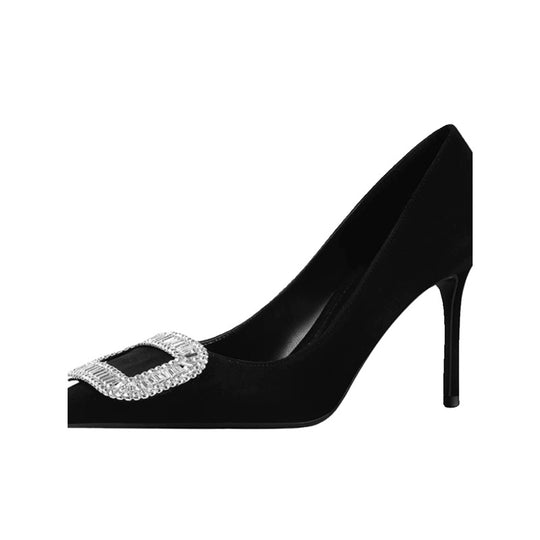Damen elegante spitze Pumps mit glitzernden Strassakzenten EB