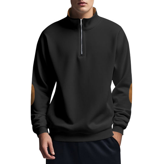 Herren Sweatshirt mit hochwertigem Stehkragen und eleganten akzenten EB