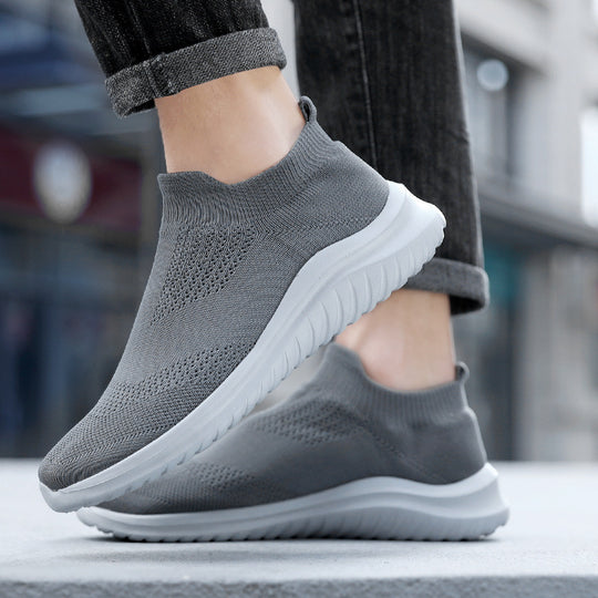 Damen Atmungsaktive Slip-On Sneakers mit flexiblem Strickoberteil EB