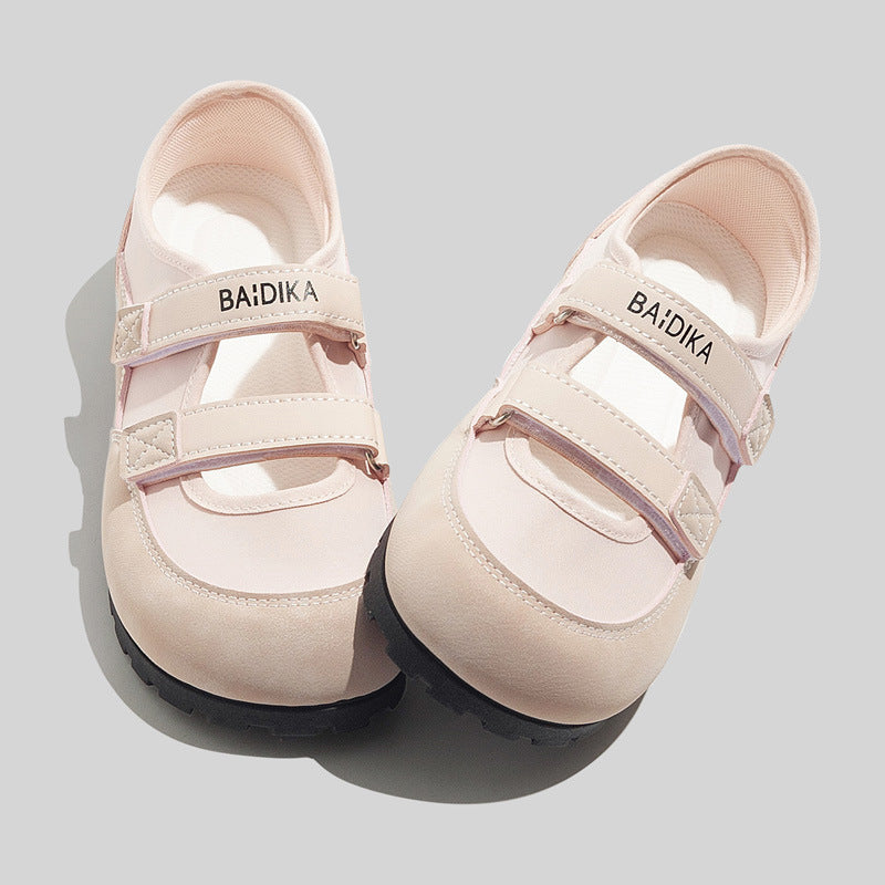 Damen Komfortable Ballerinas mit verstellbarem Riemen und rutschfester Sohle EB