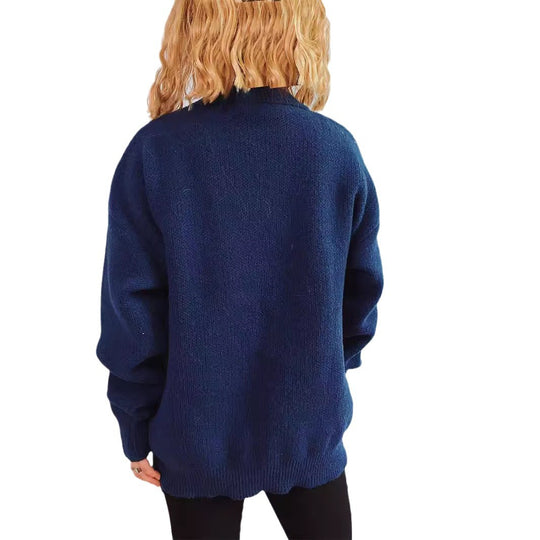 Damen Weihnachtspullover mit festlichem Motiv und oversized Schnitt EB