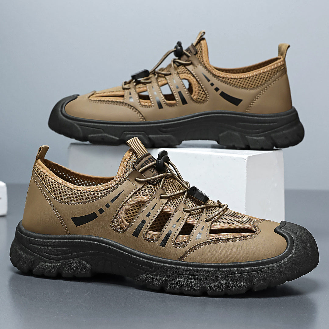 Herren nan robuster Outdoor-Sandalensneaker mit atmungsaktivem Mesh, Schnellzug-Bungee und griffiger Profilsohle EB