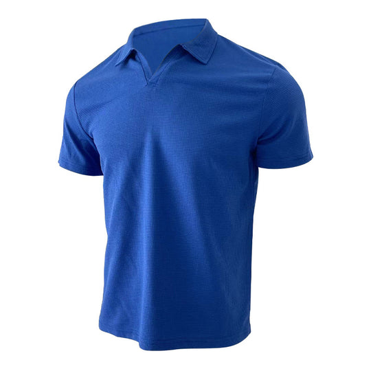 Herren Kurzarm-Henley-Shirt mit strukturierter Oberfläche EB