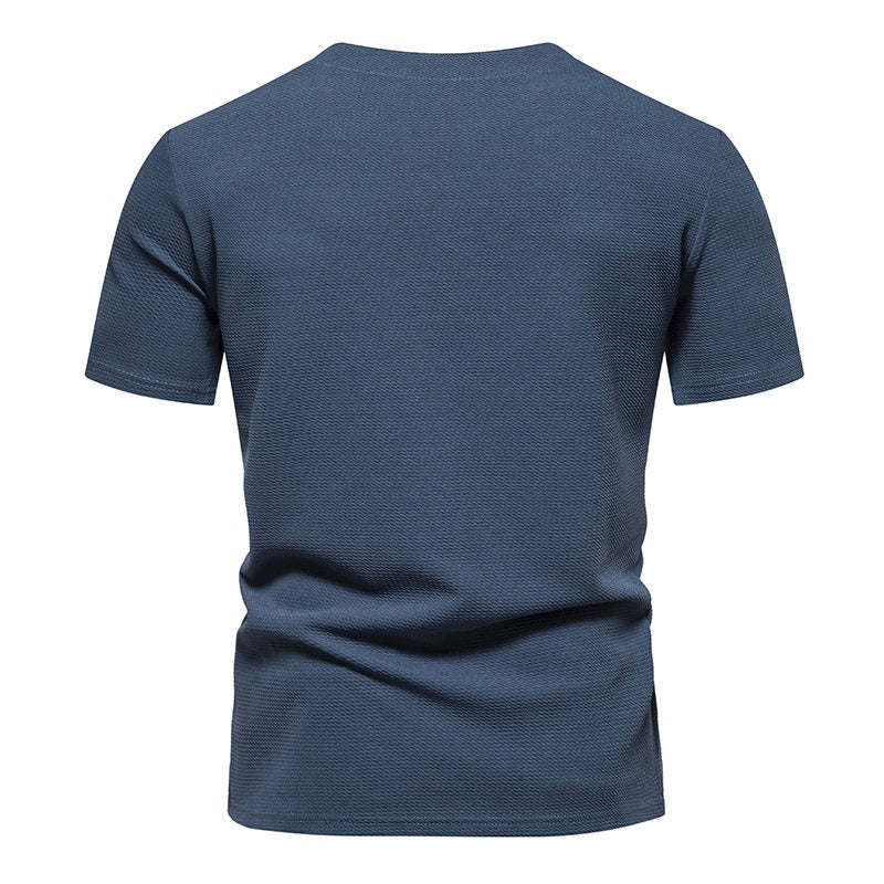 Herren Kurzarm T-Shirt mit modernem V-Ausschnitt und atmungsaktiver Struktur EB