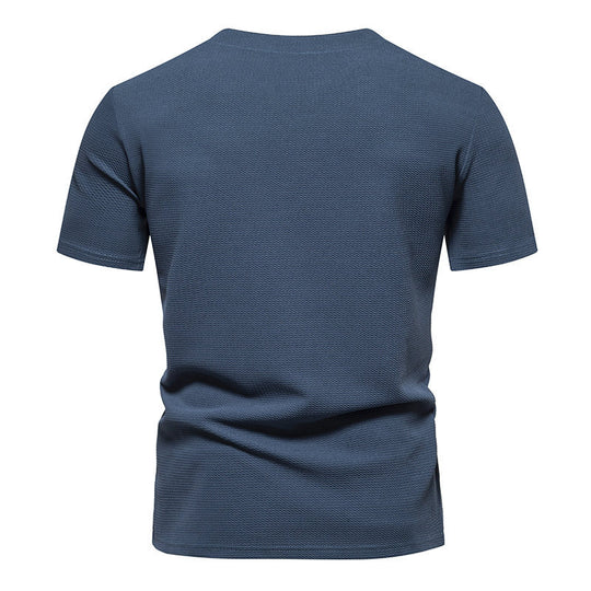 Herren Kurzarm T-Shirt mit modernem V-Ausschnitt und atmungsaktiver Struktur EB