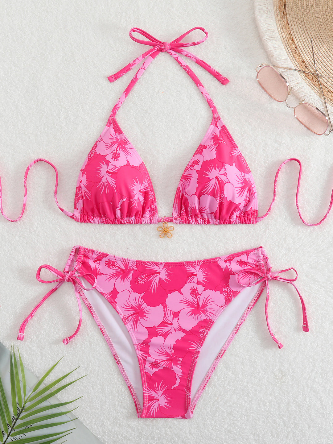 Damen Triangel-Bikini mit verspieltem Blumenprint EB