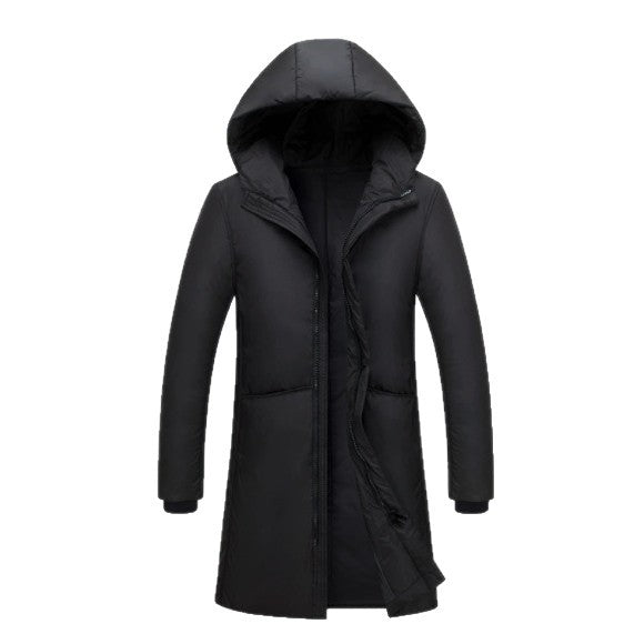 Damen lange Steppjacke mit großzügiger Kapuze und praktischen Taschen EB