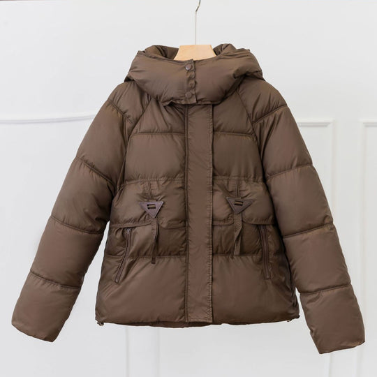 Damen Ultraleichte Pufferjacke mit verstellbarem Kapuzenkragen und praktischen Reißverschlusstaschen EB