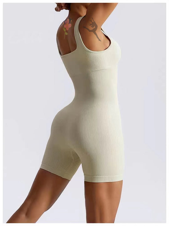Damen Bodycon Jumpsuit mit Rippstruktur EB