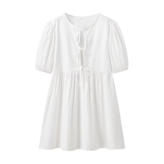 Damen Sommerkleid mit lässigem Leopardenmuster und voluminösen Ärmeln EB