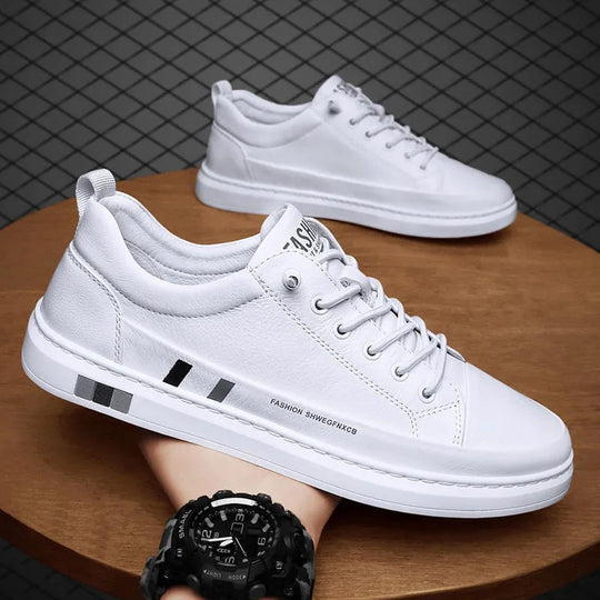 Herren Sneakers von hochwertigem Leder mit modischen Akzenten EB