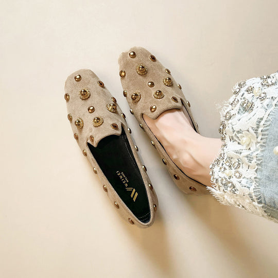 Damen Mokassin-Schuhe mit modischer Verzierungen und komfortabler Sohle EB