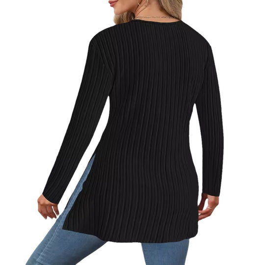 Damen Wickeloberteil mit strukturiertem Rippendesign und modernem Schnitt EB