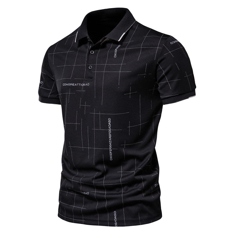 Herren Poloshirt mit modernem grafischen Druck und atmungsaktiver Funktion EB