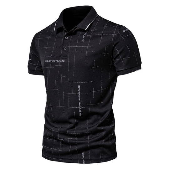 Herren Poloshirt mit modernem grafischen Druck und atmungsaktiver Funktion EB