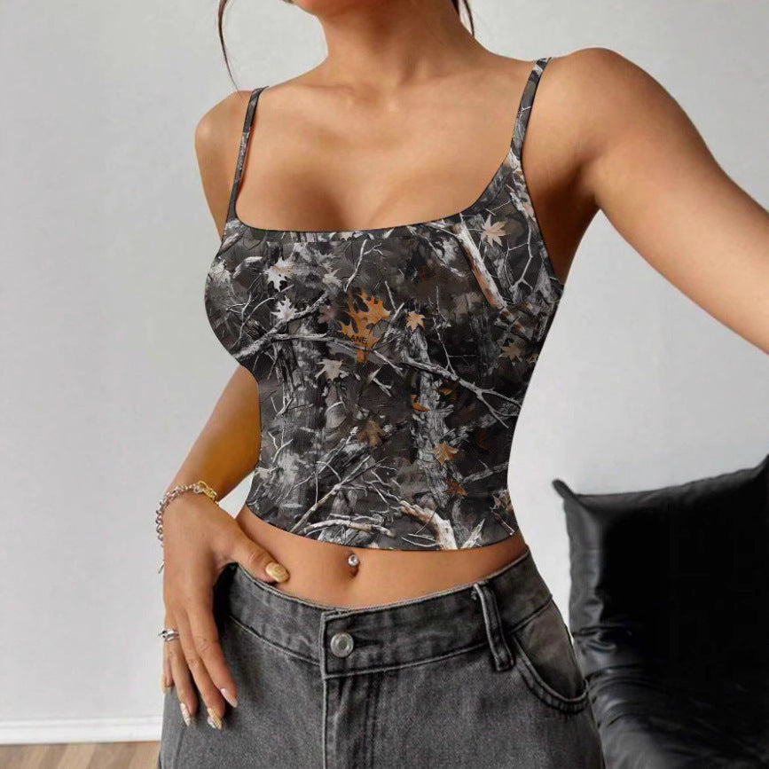 Damen ärmelloses Top im Camouflage-Design EB