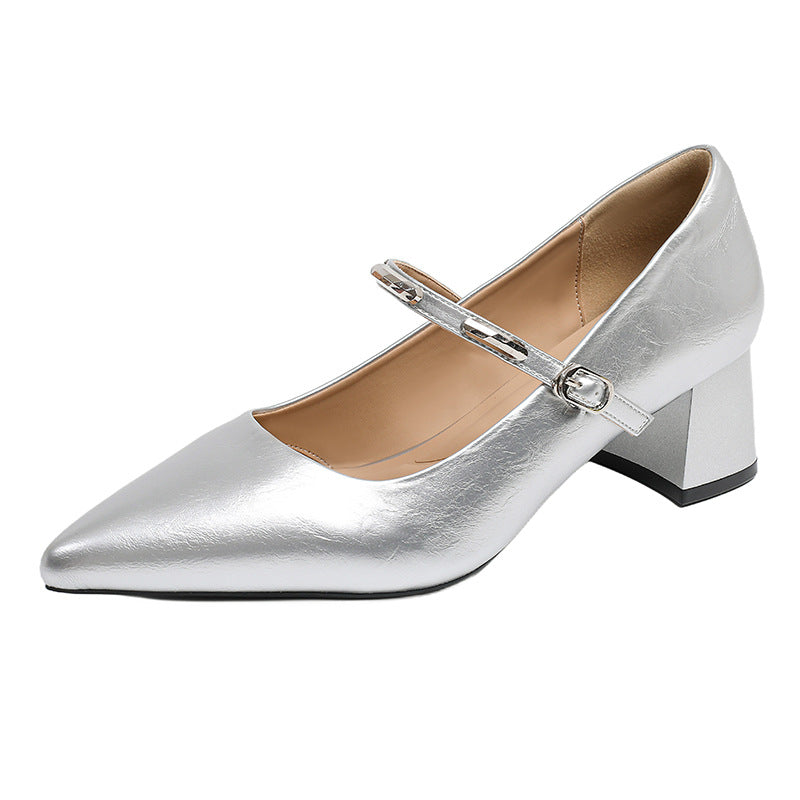 Damen Pumps mit elegantem Riemchen und komfortablem Blockabsatz EB