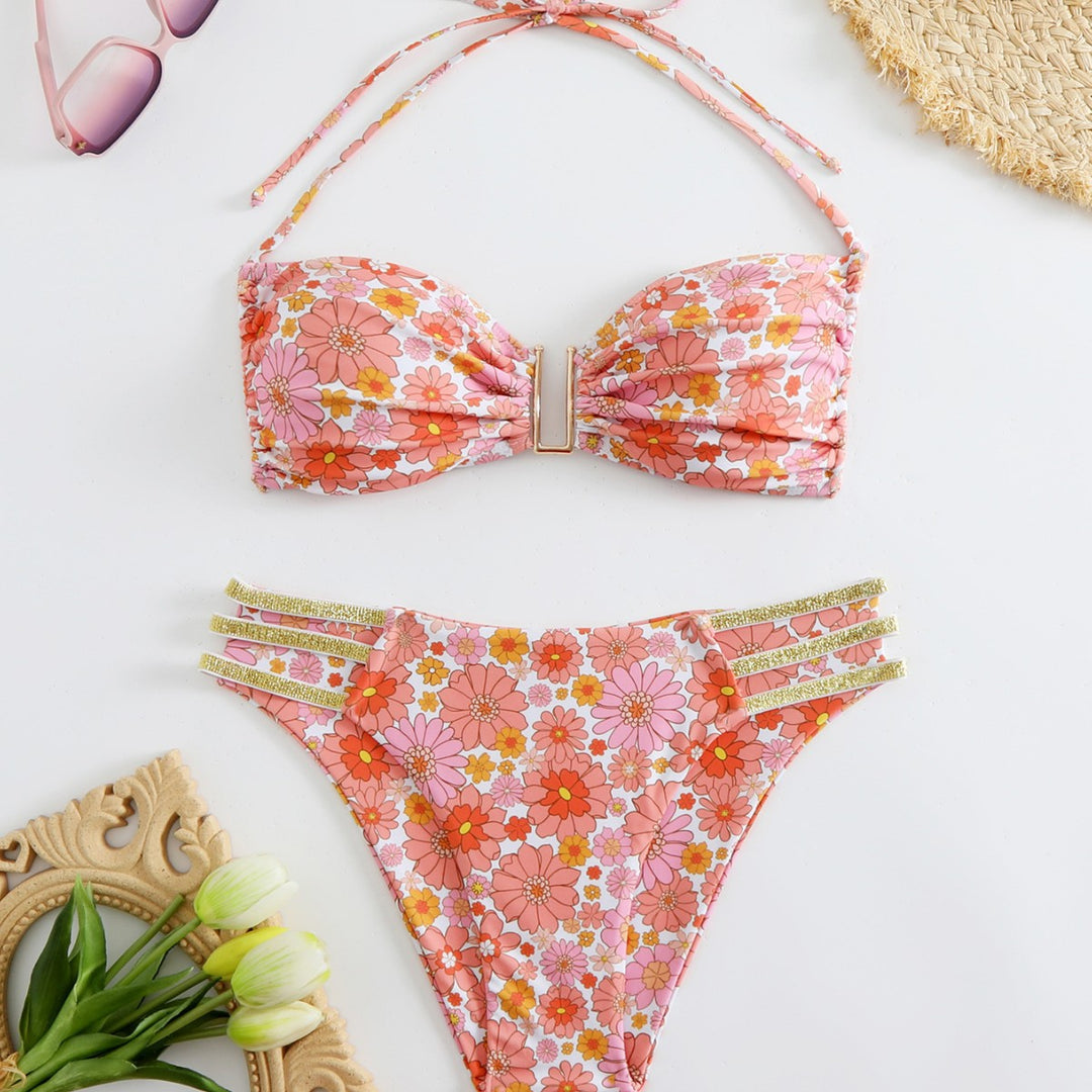 Damen Bandeau-Bikini mit verstellbaren Trägern und elegantem Schnitt EB