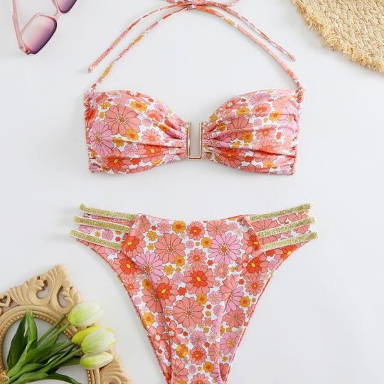 Damen Bandeau-Bikini mit verstellbaren Trägern und elegantem Schnitt EB