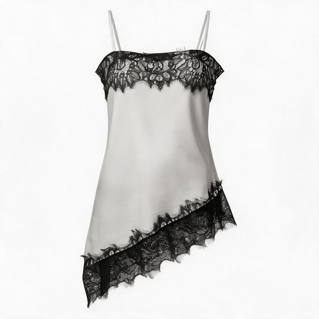 Damen Spitzen-Cami mit asymmetrischem Schnitt EB