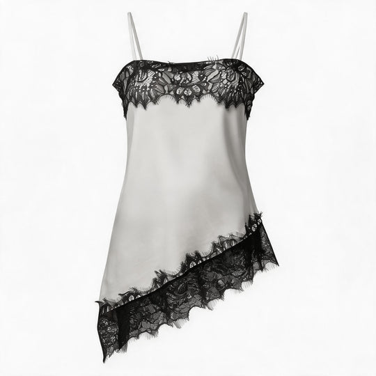 Damen Spitzen-Cami mit asymmetrischem Schnitt EB