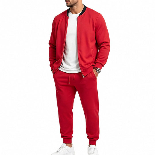 Herren nan sportives zweiteiliges Jogginganzug-Set mit Bomberjacke und konisch zulaufender Jogginghose EB