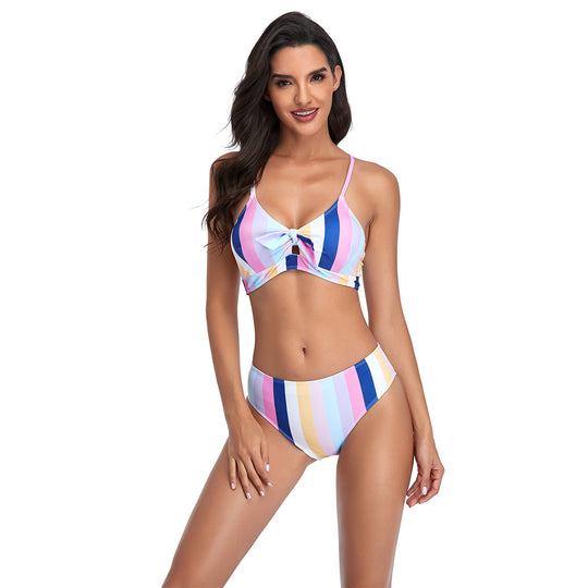 Damen Triangel-Bikini-Set mit verspieltem Knotendesign EB