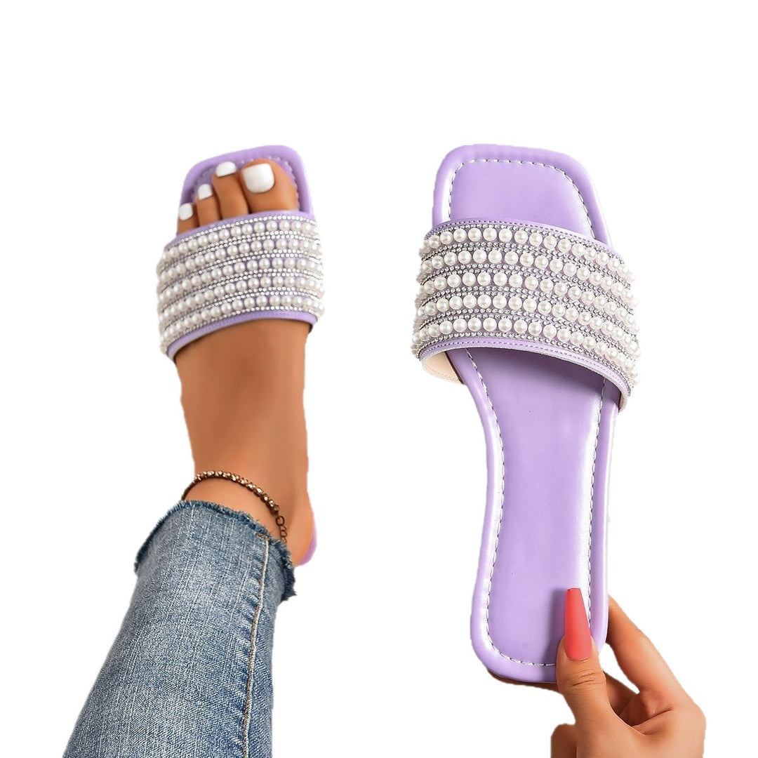 Damen Glamouröse Sandalen mit Perlenverzierung EB