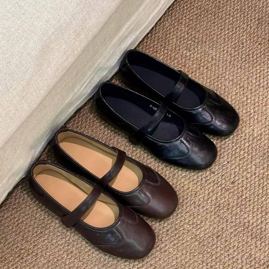 Damen Komfortable und elegante Ballerinas mit verstellbarem Riemchen EB
