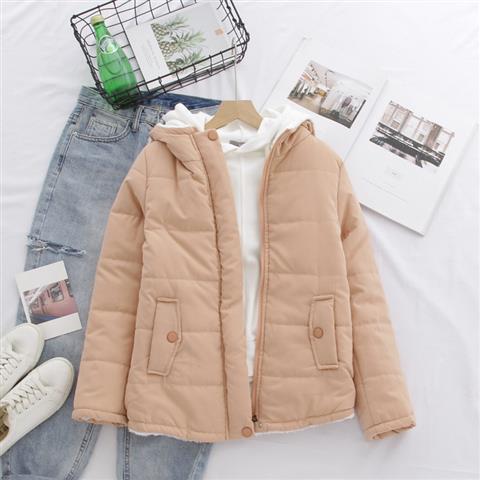 Damen gesteppte Übergangsjacke mit Kapuze und praktische Taschen EB