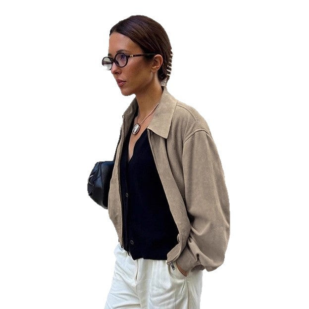 Damen Lässige Oversized Jacke aus weichem Material EB