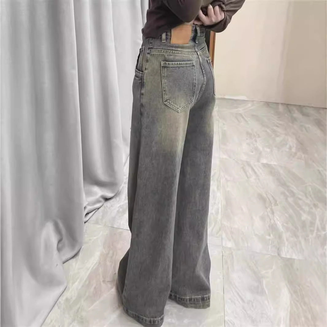 Damen weite High-Waist Jeans mit angenehmem Tragekomfort und modischem Vintage-Look EB
