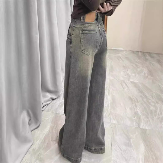 Damen weite High-Waist Jeans mit angenehmem Tragekomfort und modischem Vintage-Look EB