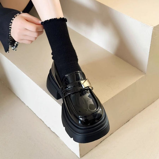 Damen Modische Plateau-Loafers mit komfortabler Sohle und elegantem Design EB