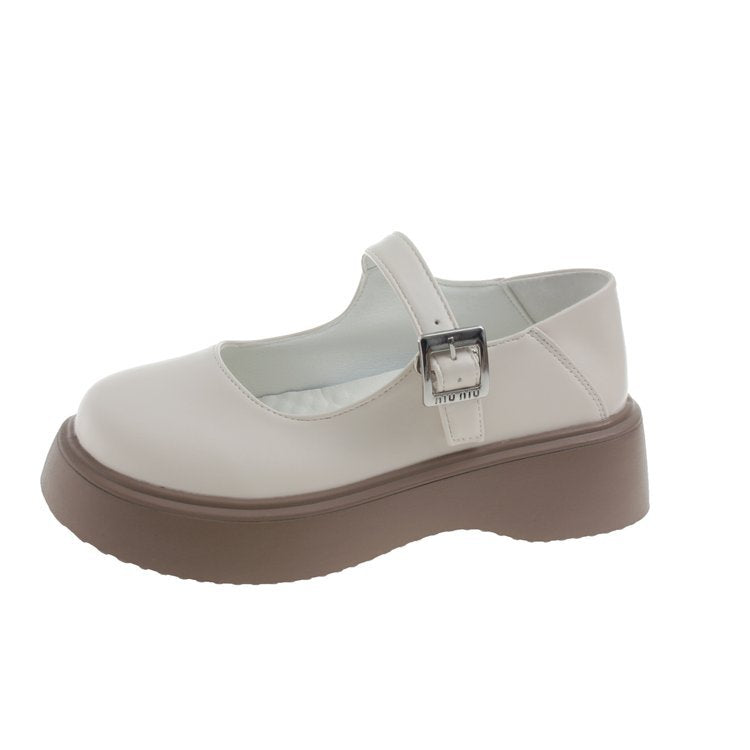 Damen modische Plateau-Mary Jane Schuhe mit verstellbarem Schnallenverschluss EB