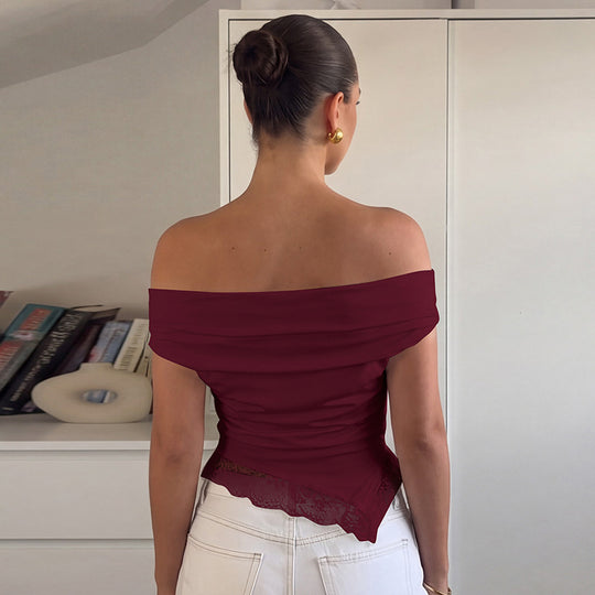 Damen Charmantes Off-Shoulder Top EB