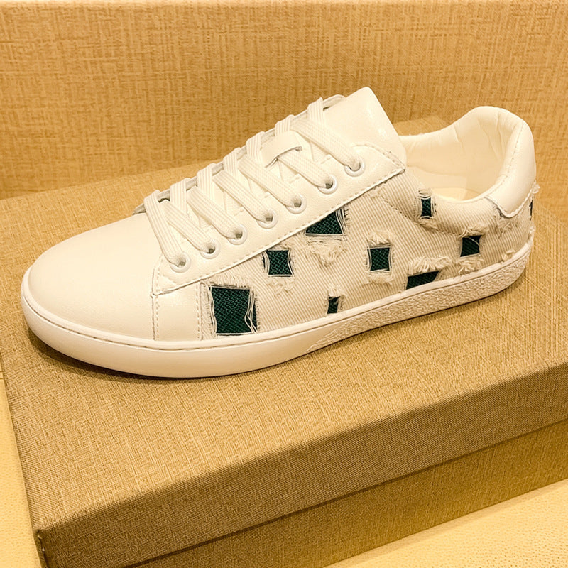 Damen Modische Sneakers aus hochwertigem Leder mit einzigartigem Design und bequemer Dämpfung EB