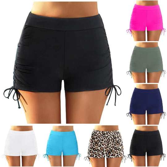 Damen sportliche Badeshorts mit verstellbarem Bund EB