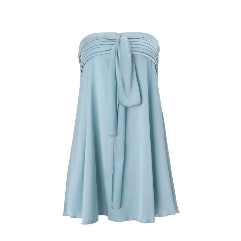 Damen Bandeau-Kleid mit verspieltem Spitzendetail und lässigem Schnitt EB