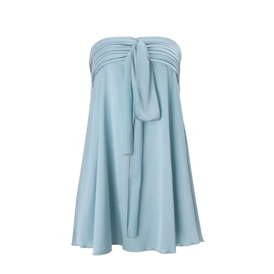 Damen Bandeau-Kleid mit verspieltem Spitzendetail und lässigem Schnitt EB