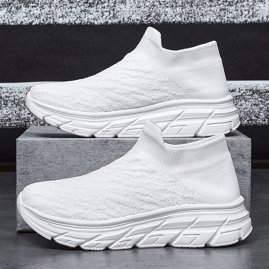 Damen Bequeme High-Top Sneakers mit elastischem Strickoberteil EB