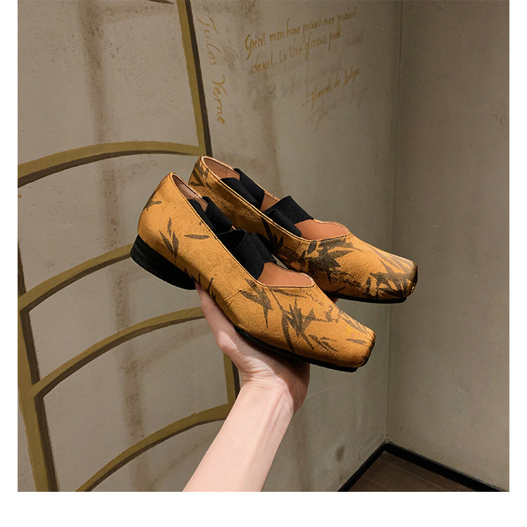 Damen Komfortable Slingback Schuhe mit elegantem Musterdruck EB